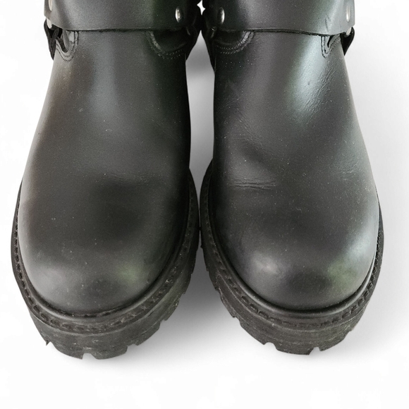 FRYE Harness 12R Black Leather Boots men’s size 11 - Picture 5 of 13